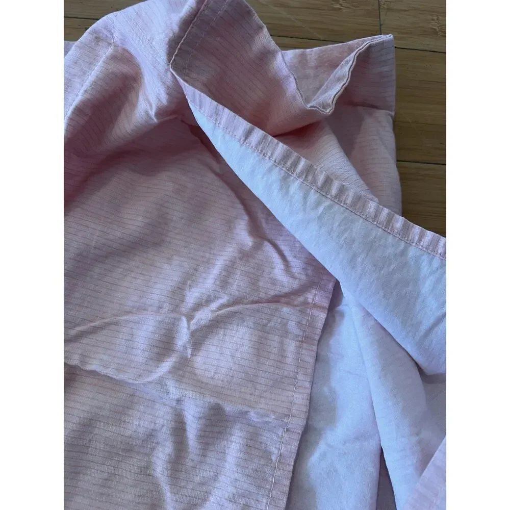 Pink Full Size Sheet Set white embroidered Cat With Drink And Burger 2PCs Cotton
